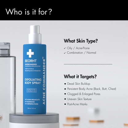 Beorht Exfoliating Body Spray - Acne Spray for Body