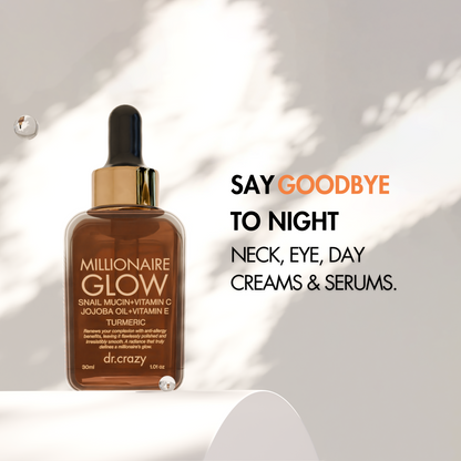 Millionaire Glow Serum – Brightening Vitamin C & Snail Mucin Glow Serum for Face & Neck