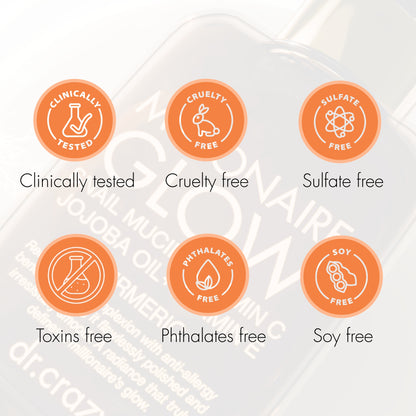 Millionaire Glow Serum – Brightening Vitamin C & Snail Mucin Glow Serum for Face & Neck