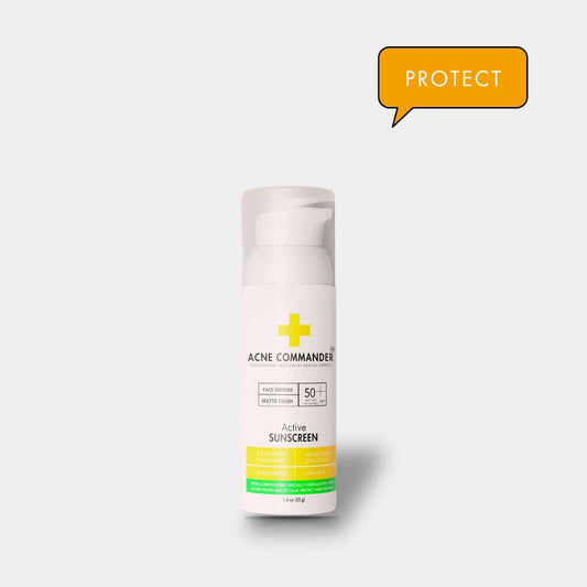 Acne commander sunscreen, best sunscreen for acne prone skin, sunscreen for acne prone skin, acne safe sunscreen, non comedogenic sunscreen, best sunscreen for acne, sunscreen for oily acne prone skin, acne prone sunscreen