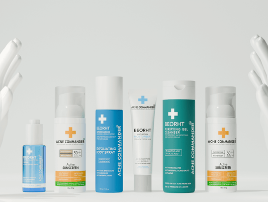 Acne commander sunscreen, face sunscreen for acne prone skin, acne commander, non comedogenic tinted sunscreen for acne prone skin, SPF50 face sunscreen for acne prone skin