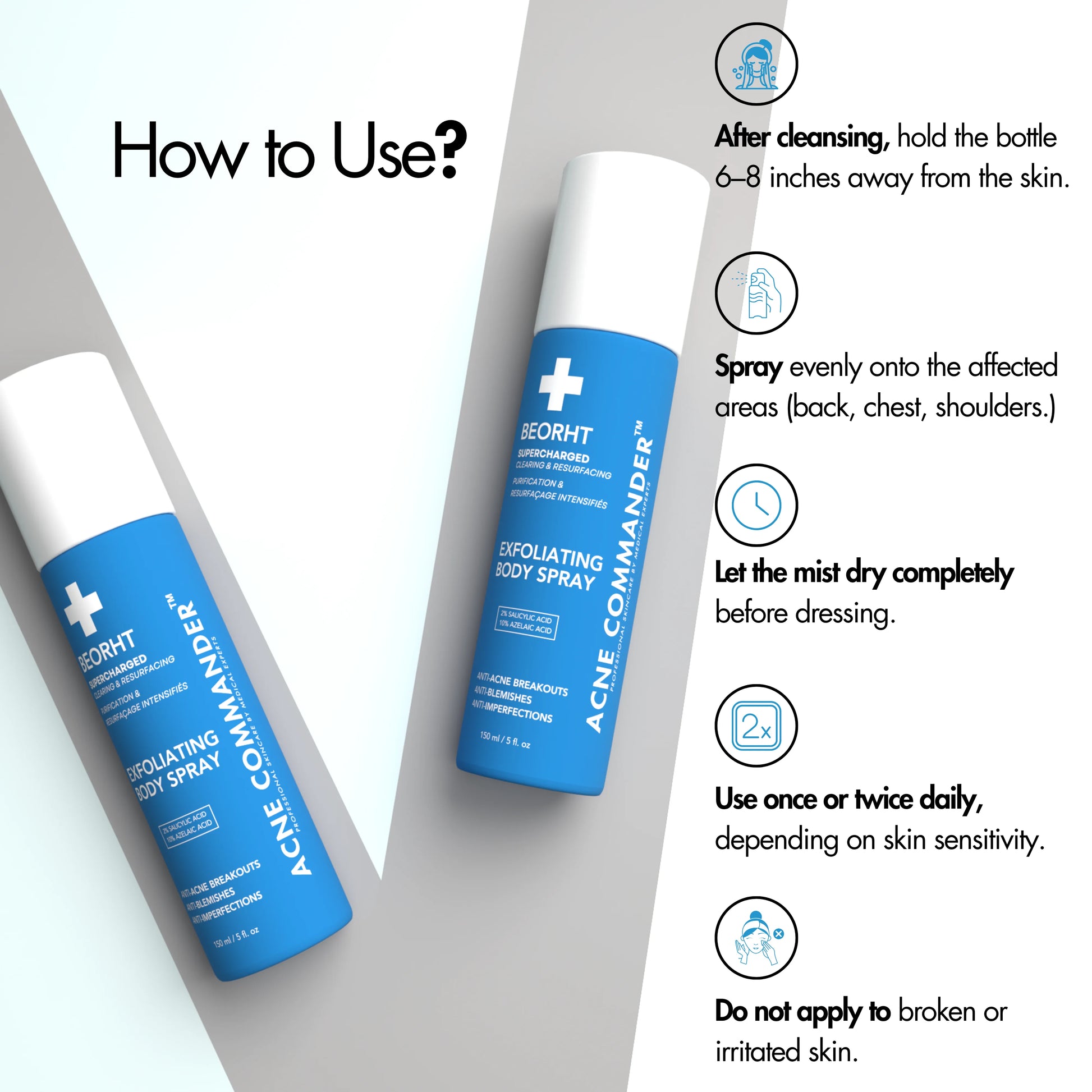 How to use our Body Spray by Acne Commander Does